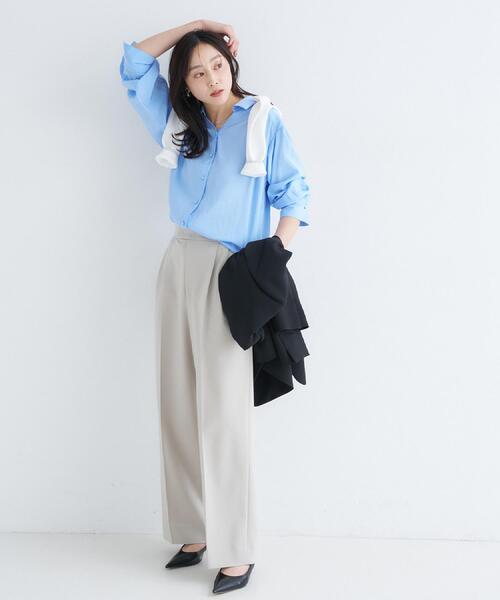 UNTITLED（アンタイトル）の「リラックスボウタイブラウス（シャツ/ブラウス・レディース・ライトブルー/チャコールグレー/オフホワイト・44/02/50/48/04/00）」の15枚目の写真