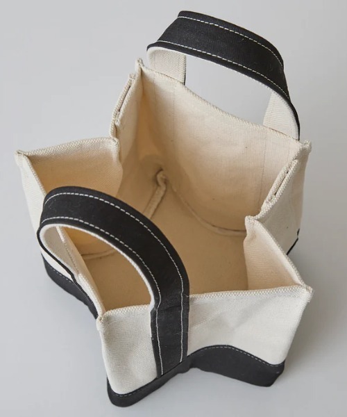 HASHIBAMI（ハシバミ）の「HASHIBAMI/ハシバミ/星底キャンバスバッグ（トートバッグ・レディース・ブラウン/ブラック・F）」の7枚目の写真