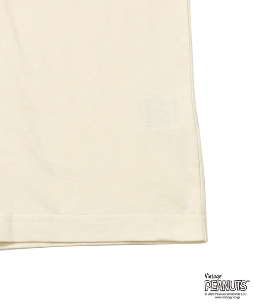 FRUIT OF THE LOOM(フルーツオブザルーム)の「【FRUIT OF THE LOOM】FTL x PEANUTS 19/-スラブ天竺6 / ピーナッツ スヌーピー 半袖Tシャツ(Tシャツ/カットソー・メンズ・アイボリー・L/M/S)」の7枚目の写真