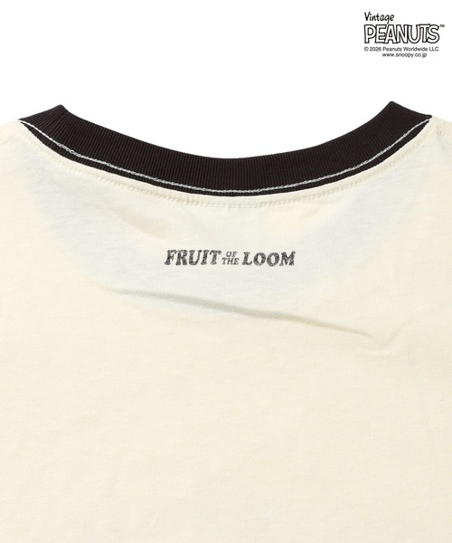 FRUIT OF THE LOOM(フルーツオブザルーム)の「【FRUIT OF THE LOOM】FTL x PEANUTS 19/-スラブ天竺6 / ピーナッツ スヌーピー 半袖Tシャツ(Tシャツ/カットソー・メンズ・アイボリー・L/M/S)」の9枚目の写真