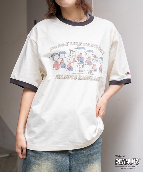FRUIT OF THE LOOM(フルーツオブザルーム)の「【FRUIT OF THE LOOM】FTL x PEANUTS 19/-スラブ天竺6 / ピーナッツ スヌーピー 半袖Tシャツ(Tシャツ/カットソー・メンズ・アイボリー・L/M/S)」の11枚目の写真