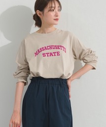 ロゴプリント長袖Tシャツ Massachusetts