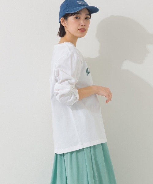 OMNES(オムネス)の「ロゴプリント長袖Tシャツ Massachusetts(Tシャツ/カットソー・レディース・グリーン/ライトグレー/ホワイト/ベージュ/チャコールグレー・FREE)」の18枚目の写真
