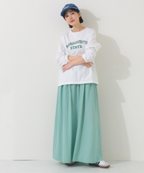 OMNES(オムネス)の「ロゴプリント長袖Tシャツ Massachusetts(Tシャツ/カットソー・レディース・グリーン/ライトグレー/ホワイト/ベージュ/チャコールグレー・FREE)」の20枚目の写真