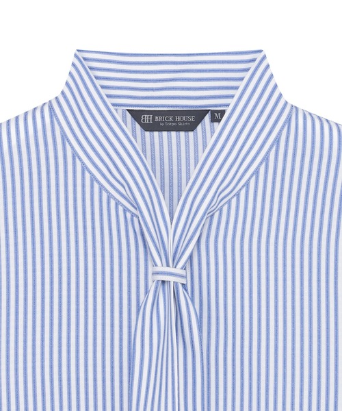 TOKYO SHIRTS（トウキョウシャツ）の「COFREX ボウタイ ブラウス 七分袖 レディースデザインシャツ（シャツ/ブラウス・レディース・ブルー・S/M/L/LL/XL）」の3枚目の写真