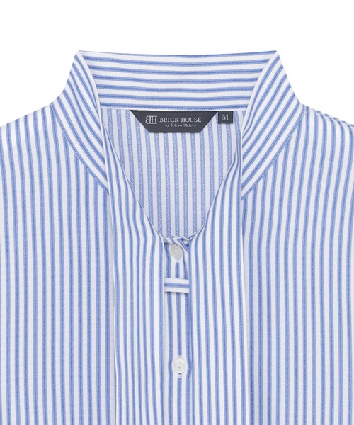 TOKYO SHIRTS（トウキョウシャツ）の「COFREX ボウタイ ブラウス 七分袖 レディースデザインシャツ（シャツ/ブラウス・レディース・ブルー・S/M/L/LL/XL）」の4枚目の写真