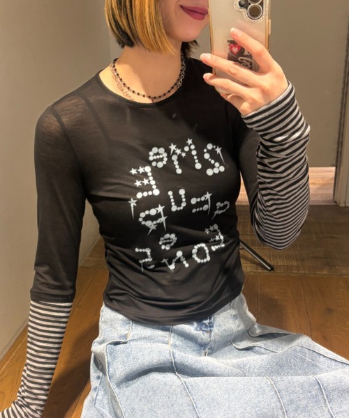 JEANASIS(ジーナシス)の「【25quee】ソデキリカエシアーTEE LS/655820(Tシャツ/カットソー・レディース・ブラック系その他/ブルー系その他/ホワイト系その他・FREE)」の20枚目の写真