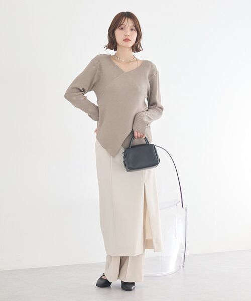 earth music&ecology（アースミュージックアンドエコロジー）の「ジップスリットIラインスカート（スカート・レディース・ブラック/ベージュ/グレー・M/S）」の22枚目の写真