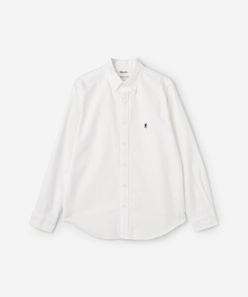 GYMPHLEX(ジムフレックス)の「Gymphlex | 長袖ボタンダウンシャツ SOLID WOMEN(シャツ/ブラウス・レディース・ホワイト/ブルー・12/14)」の2枚目の写真