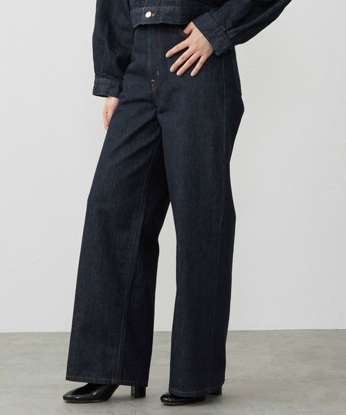 EDWIN(エドウィン)の「EDWIN LADYS 503 ワイド デニムパンツ ジーンズ(デニムパンツ・レディース・ダークインディゴブルー/ライトインディゴブルー/インディゴブルー・27/31/29/28/30)」の2枚目の写真