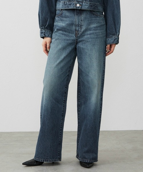 EDWIN(エドウィン)の「EDWIN LADYS 503 ワイド デニムパンツ ジーンズ(デニムパンツ・レディース・ダークインディゴブルー/ライトインディゴブルー/インディゴブルー・27/31/29/28/30)」の1枚目の写真