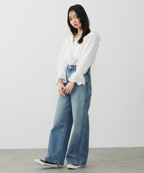 EDWIN(エドウィン)の「EDWIN LADYS 503 ワイド デニムパンツ ジーンズ(デニムパンツ・レディース・ダークインディゴブルー/ライトインディゴブルー/インディゴブルー・27/31/29/28/30)」の15枚目の写真