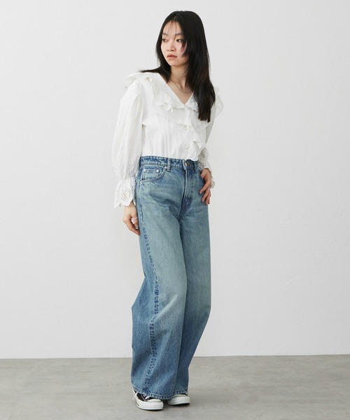 EDWIN(エドウィン)の「EDWIN LADYS 503 ワイド デニムパンツ ジーンズ(デニムパンツ・レディース・ダークインディゴブルー/ライトインディゴブルー/インディゴブルー・27/31/29/28/30)」の16枚目の写真