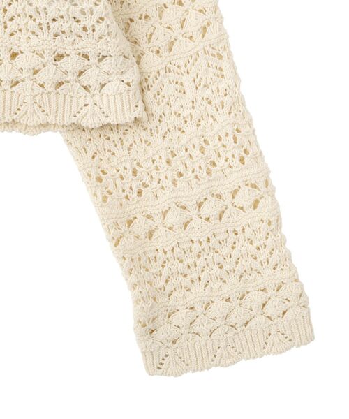 AMERICAN HOLIC（アメリカンホリック）の「【前後2WAY】レース透かし編みニットカーディガン（カーディガン/ボレロ・レディース・アイボリー/ブラック/サックスブルー・L/M）」の22枚目の写真