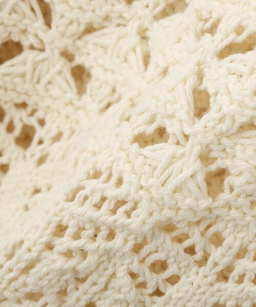 AMERICAN HOLIC（アメリカンホリック）の「【前後2WAY】レース透かし編みニットカーディガン（カーディガン/ボレロ・レディース・アイボリー/ブラック/サックスブルー・L/M）」の19枚目の写真