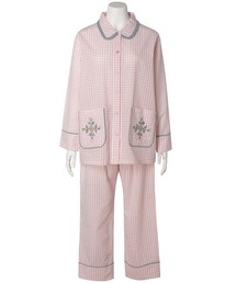 キッドブルー -オーガニックコットンからみ織り -長袖パジャマ