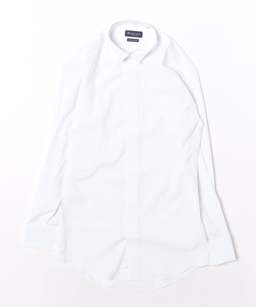 TOKYO SHIRTS（トウキョウシャツ）の「【透け防止】 形態安定ノンアイロン ウイングカラー 長袖ビジネスワイシャツ 白無地（ビジネスシャツ・メンズ・ホワイト・首回り43cm-裄丈86cm/首回り42cm-裄丈86cm/首回り42cm-裄丈82cm/首回り41cm-裄丈86cm/首回り41cm-裄丈82cm/首回り39cm-裄丈84cm/首回り39cm-裄丈80cm/首回り37cm-裄丈80cm）」の7枚目の写真