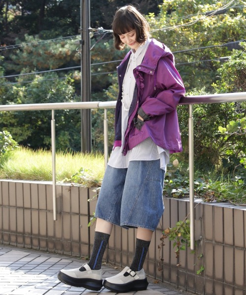 H.A.K（ハク）の「ドレープデニムガウチョパンツ（デニムパンツ・レディース・ネイビー/ブルー・1/2）」の9枚目の写真