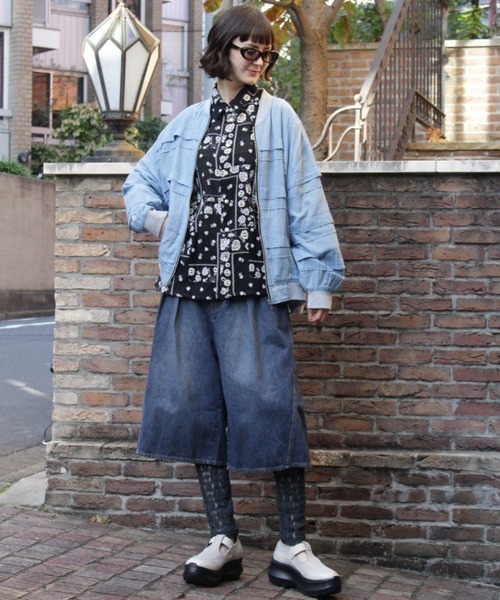 H.A.K（ハク）の「ドレープデニムガウチョパンツ（デニムパンツ・レディース・ネイビー/ブルー・1/2）」の13枚目の写真