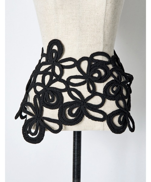 RUMCHE(ラムシェ)の「Flower Bond Yarn Belt / フラワーボンドヤーンベルト(ベルト・レディース・ブラック/ベージュ・FREE)」の10枚目の写真