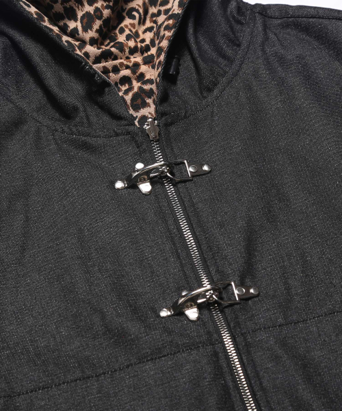 ROCKPSYCHO(ロックサイコ)の「レオパードデニムジップアップジャケット(デニムジャケット・メンズ・ブラック・LARGE/MEDIUM)」の9枚目の写真