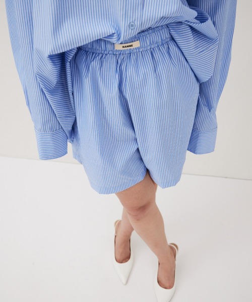 HANNE(アン)の「ストライプシャツセットアップ(シャツ/ブラウス・レディース・ブルー/ネイビー・FREE)」の15枚目の写真