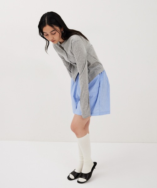 HANNE(アン)の「ストライプシャツセットアップ(シャツ/ブラウス・レディース・ブルー/ネイビー・FREE)」の21枚目の写真