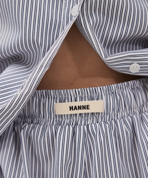 HANNE(アン)の「ストライプシャツセットアップ(シャツ/ブラウス・レディース・ブルー/ネイビー・FREE)」の7枚目の写真