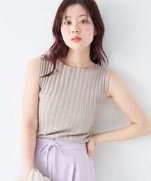 le.coeur blanc | ボートネックノースリリブニット(ニット/セーター)