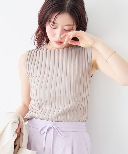 le.coeur blanc(ルクールブラン)の「ボートネックノースリリブニット(ニット/セーター・レディース・ブラウン/オフホワイト/オレンジ/ブラック/グレイッシュベージュ・38)」の18枚目の写真