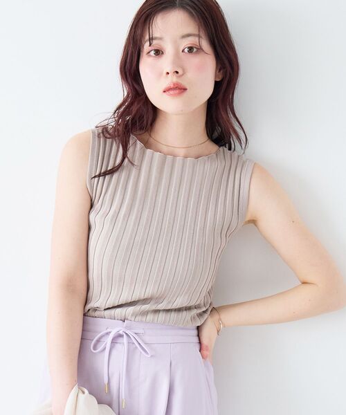 le.coeur blanc(ルクールブラン)の「ボートネックノースリリブニット(ニット/セーター・レディース・ブラウン/オフホワイト/オレンジ/ブラック/グレイッシュベージュ・38)」の19枚目の写真