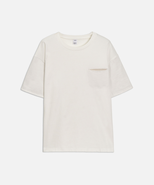 TOFFEE(トフィー)の「レイヤードポケットクロップTシャツ(ホワイト)(Tシャツ/カットソー・メンズ・その他・SMALL/MEDIUM/LARGE/X-LARGE)」の2枚目の写真