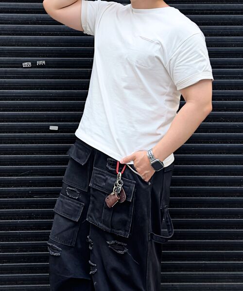 TOFFEE(トフィー)の「レイヤードポケットクロップTシャツ(ホワイト)(Tシャツ/カットソー・メンズ・その他・SMALL/MEDIUM/LARGE/X-LARGE)」の11枚目の写真