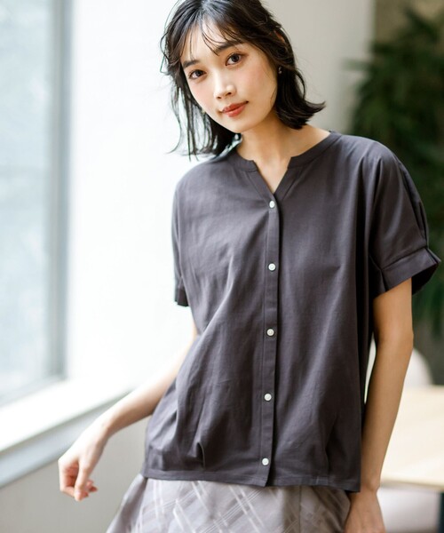 ANY SIS(エニィスィス)の「【美ライン大人T】裾タックゆる プルオーバー(Tシャツ/カットソー・レディース・グレー系/ホワイト系/ピンク系/スカイブルー系・MEDIUM)」の2枚目の写真