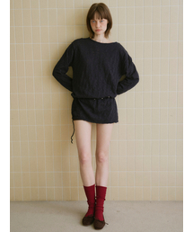 TINKNIT（ティンニット）の「ボタンスラブニット_チャコール（ニット/セーター）」
