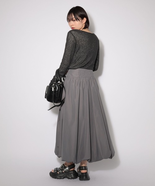 PAGEBOY（ページボーイ）の「ZIPバルーンロングスカート（スカート・レディース・ブラック/チャコールグレー・FREE）」の9枚目の写真