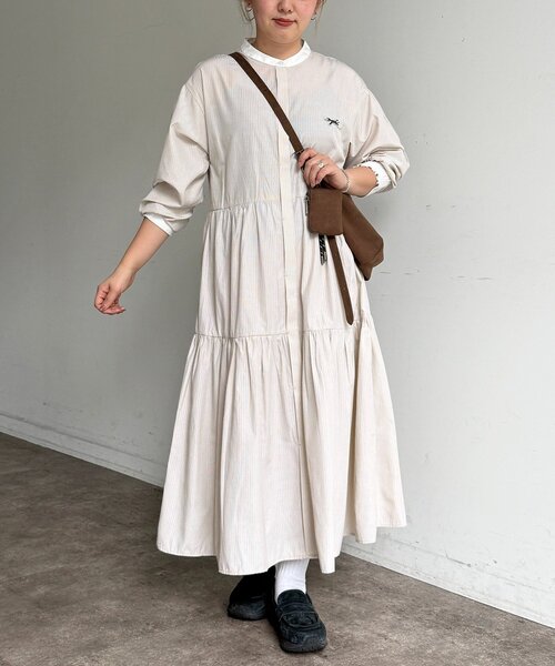 PENNEYS（ぺニーズ）の「【PENNEYS】ティアードシャツワンピース（ワンピース・レディース・サックスブルー/ベージュ/イエロー/チャコールグレー・FREE）」の13枚目の写真