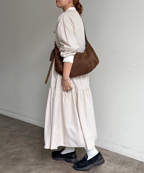 PENNEYS（ぺニーズ）の「【PENNEYS】ティアードシャツワンピース（ワンピース・レディース・サックスブルー/ベージュ/イエロー/チャコールグレー・FREE）」の14枚目の写真