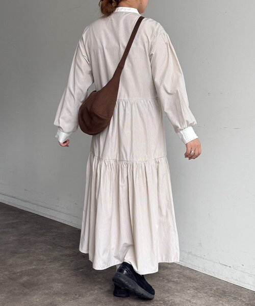 PENNEYS（ぺニーズ）の「【PENNEYS】ティアードシャツワンピース（ワンピース・レディース・サックスブルー/ベージュ/イエロー/チャコールグレー・FREE）」の15枚目の写真