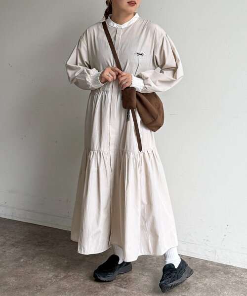 PENNEYS（ぺニーズ）の「【PENNEYS】ティアードシャツワンピース（ワンピース・レディース・サックスブルー/ベージュ/イエロー/チャコールグレー・FREE）」の17枚目の写真