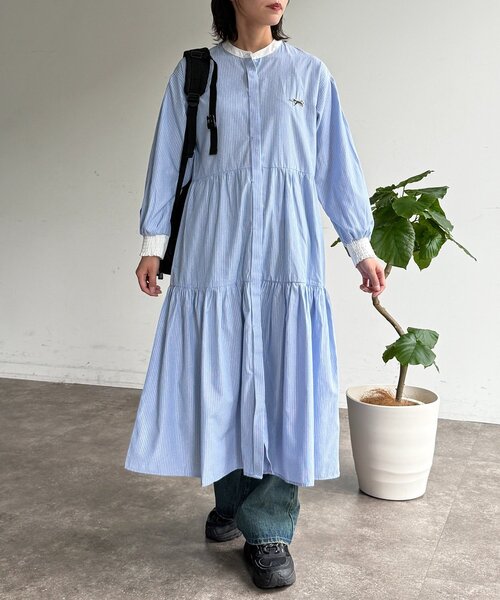 PENNEYS（ぺニーズ）の「【PENNEYS】ティアードシャツワンピース（ワンピース・レディース・サックスブルー/ベージュ/イエロー/チャコールグレー・FREE）」の19枚目の写真