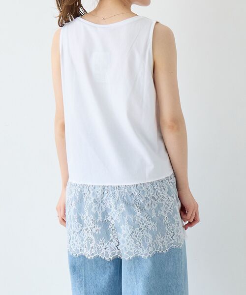 le.coeur blanc（ルクールブラン）の「裾レースタンク（タンクトップ・レディース・オフホワイト/ブラック・38）」の9枚目の写真