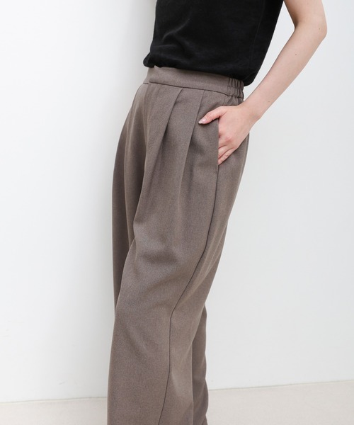 select MOCA(セレクトモカ)の「リネンタッチタックワイドパンツ【セットアップ対応可】(スラックス・レディース・ベージュ/ブラウン/ブラック・LARGE/MEDIUM)」の15枚目の写真