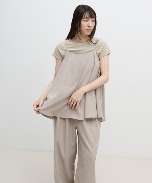 select MOCA(セレクトモカ)の「リネンタッチタックワイドパンツ【セットアップ対応可】(スラックス・レディース・ベージュ/ブラウン/ブラック・LARGE/MEDIUM)」の21枚目の写真