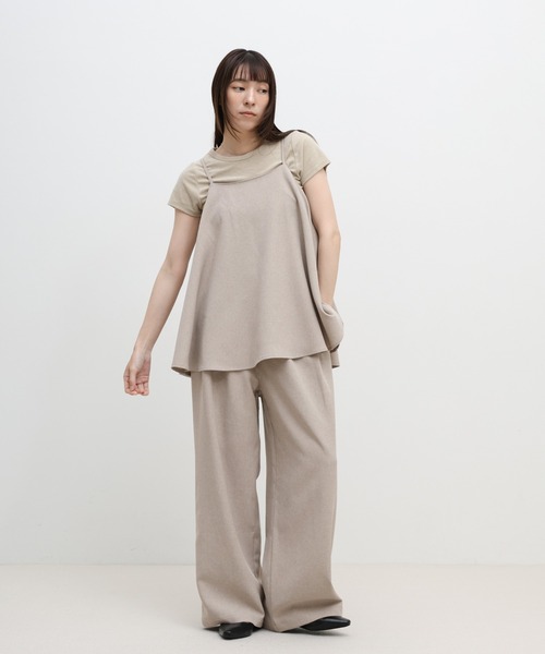 select MOCA(セレクトモカ)の「リネンタッチタックワイドパンツ【セットアップ対応可】(スラックス・レディース・ベージュ/ブラウン/ブラック・LARGE/MEDIUM)」の17枚目の写真