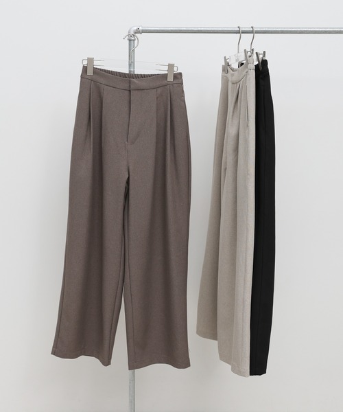 select MOCA(セレクトモカ)の「リネンタッチタックワイドパンツ【セットアップ対応可】(スラックス・レディース・ベージュ/ブラウン/ブラック・LARGE/MEDIUM)」の16枚目の写真