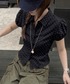 LADY LIKE（レディライク）の「【春夏新作】ピンドット柄パフスリーブ半袖シャツ（シャツ/ブラウス・M）」