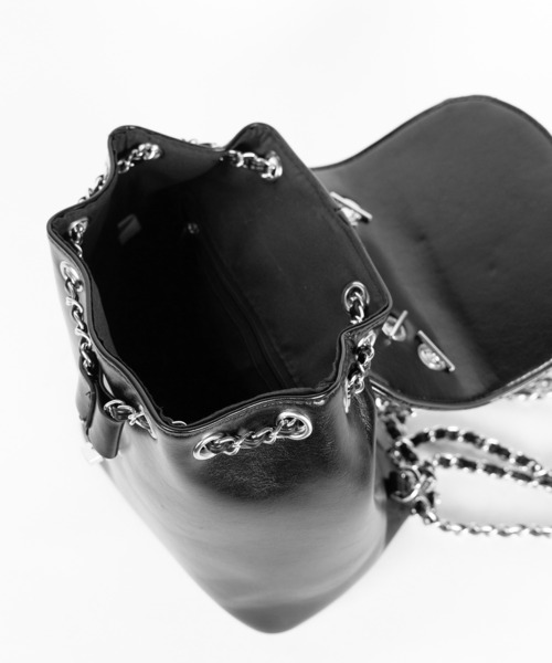 me+em select(ミームセレクト)の「ハートキルティングチェーンミニリュック / heart quilted chain mini backpack ※※(ショルダーバッグ・レディース・ブラック/アイボリー/ピンク・FREE)」の20枚目の写真