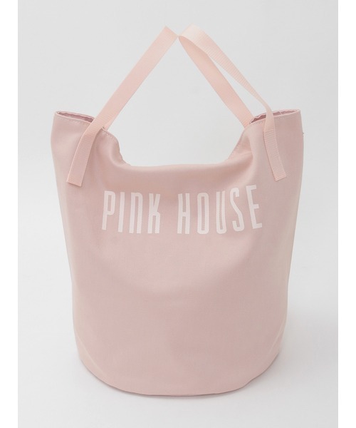 PINK HOUSE（ピンクハウス）の「ロゴプリントバケツ型バッグ（トートバッグ・レディース・キャメル/カーキ/ブラック/アイボリー/ピンク・フリー）」の6枚目の写真