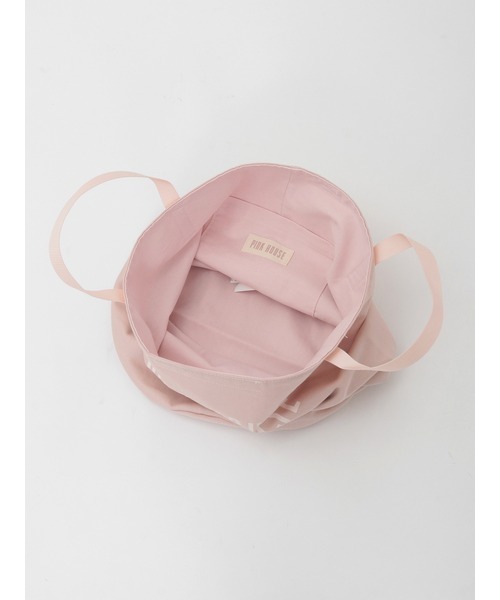 PINK HOUSE（ピンクハウス）の「ロゴプリントバケツ型バッグ（トートバッグ・レディース・キャメル/カーキ/ブラック/アイボリー/ピンク・フリー）」の14枚目の写真